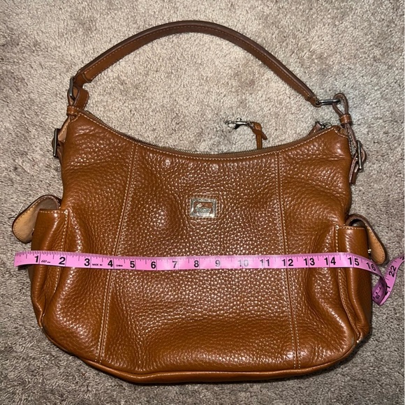 Dooney & Bourke Bag Shoulder Handbags Large Hobo Leather Brown Pink Interior - Picture 2 of 15